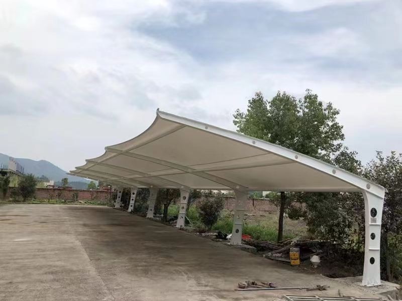 2026宝山区学校膜结构自行车棚工程，耐腐蚀膜结构厂家施工-3